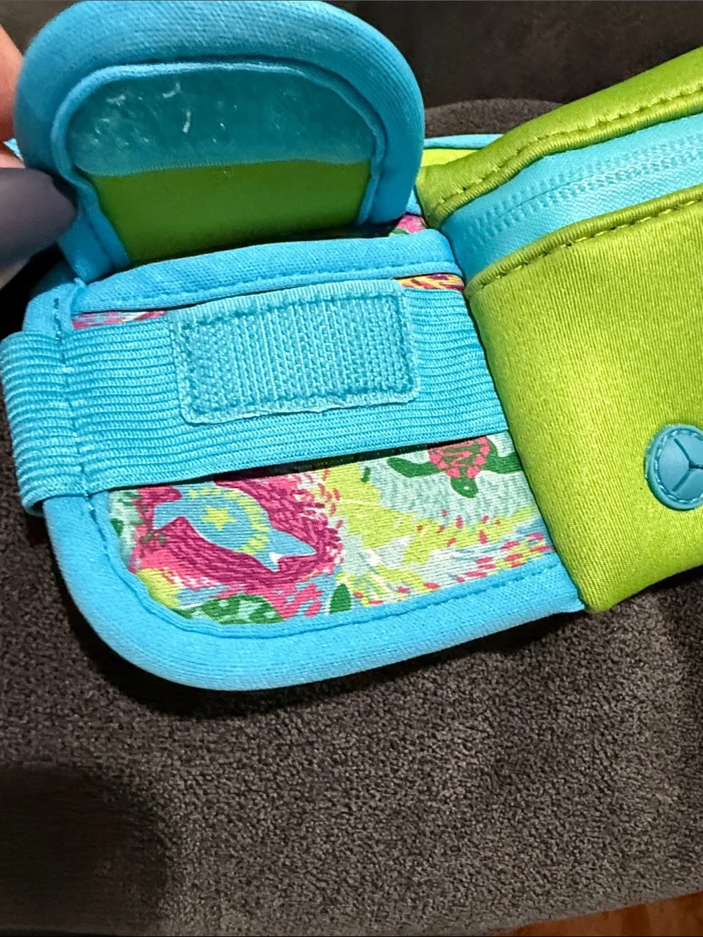 Kids Green & Turquoise Waist Pouch with Sea Creature Print